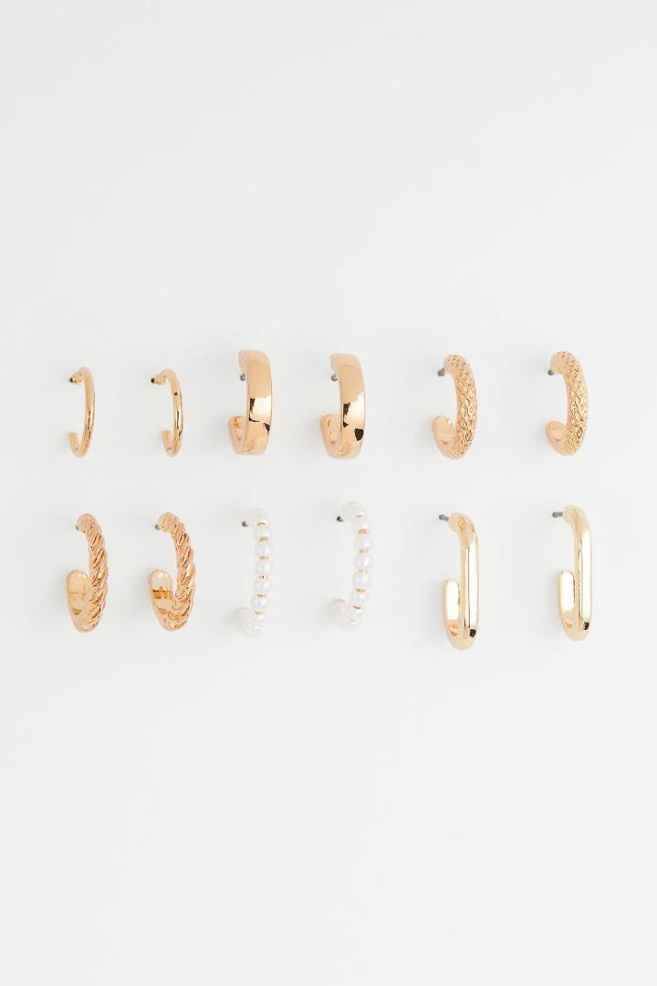 H & M - 6 Pairs Earrings - White