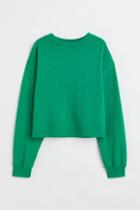 H & M - Boxy Sweatshirt - Green