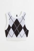 H & M - Jacquard-knit Sweater Vest - White