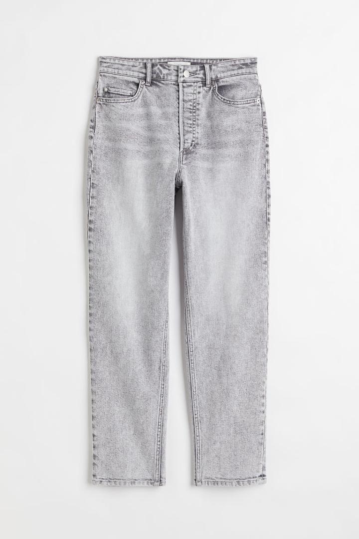 H & M - Slim Mom Ankle Jeans - Gray
