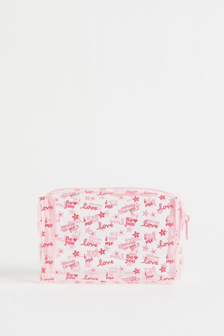 H & M - Transparent Makeup Bag - Red