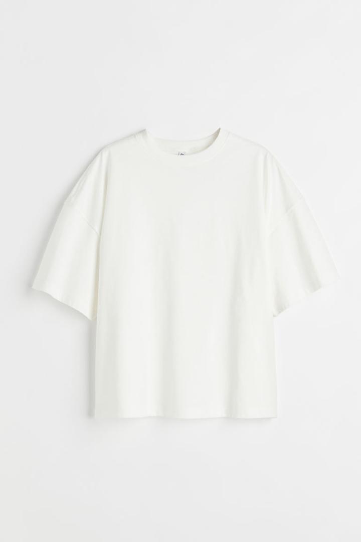 H & M - Boxy T-shirt - White