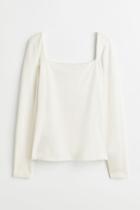 H & M - Square-neck Top - White