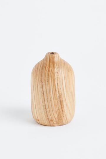 H & M - Wooden Mini Vase - Yellow