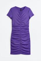 H & M - Draped Jersey Dress - Purple