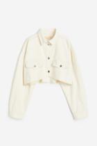 H & M - Cropped Denim Jacket - White