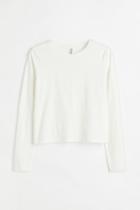 H & M - Short Jersey Top - White