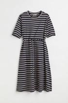 H & M - Mama Tie-belt Jersey Dress - Blue