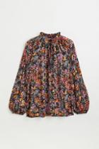 H & M - Blouse With Tie Detail - Black
