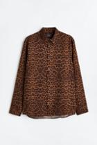 H & M - Regular Fit Patterned Shirt - Brown
