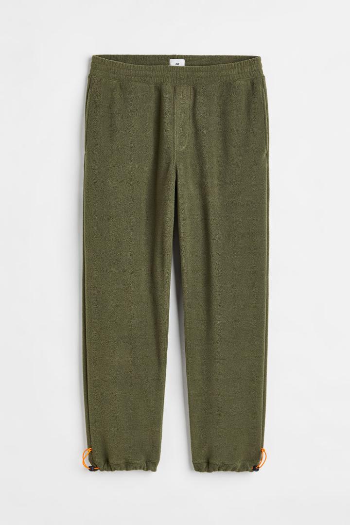 H & M - Relaxed Fit Fleece Joggers - Green