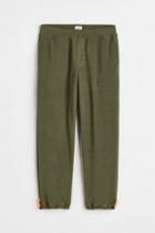 H & M - Relaxed Fit Fleece Joggers - Green