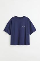 H & M - Boxy T-shirt - Blue