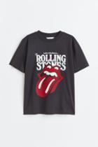 H & M - T-shirt With Motif - Gray