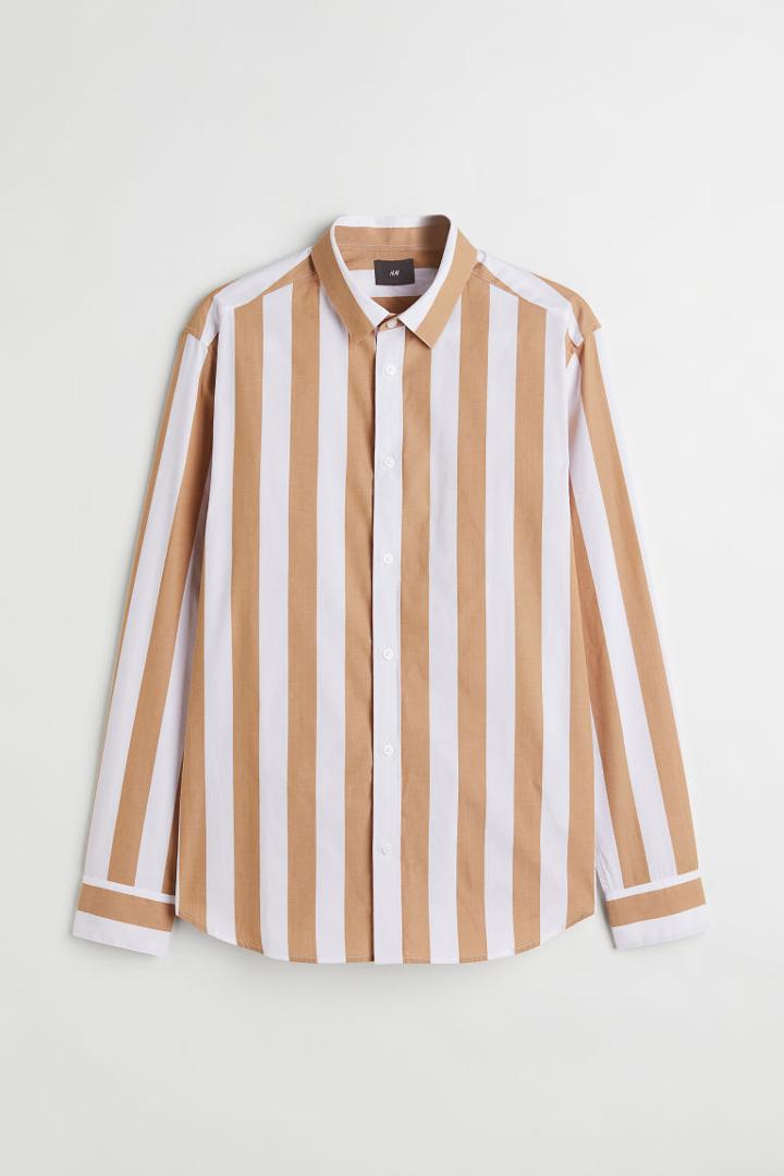 H & M - Regular Fit Shirt - Beige