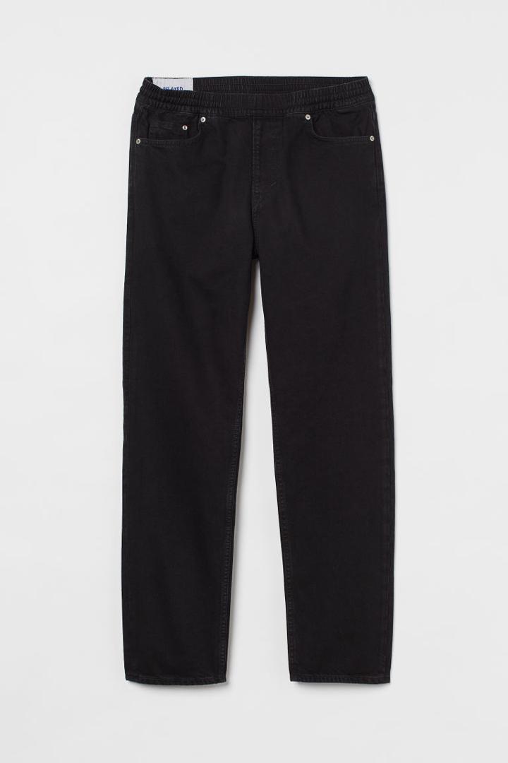 H & M - Relaxed Pull-on Jeans - Black