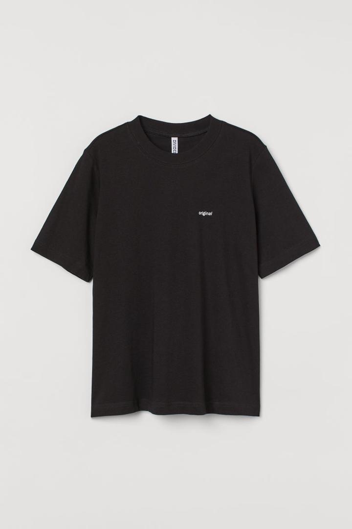 H & M - Cotton Jersey T-shirt - Black