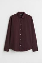 H & M - Slim Fit Easy-iron Shirt - Red