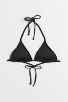 H & M - Padded Triangle Bikini Top - Black