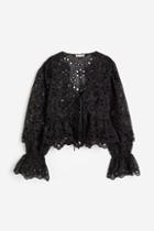 H & M - Broderie Anglaise Blouse - Black