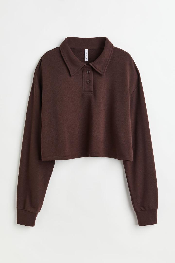 H & M - Rugby Crop Shirt - Brown