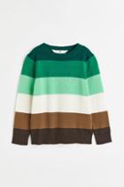 H & M - Jacquard-knit Cotton Sweater - Green