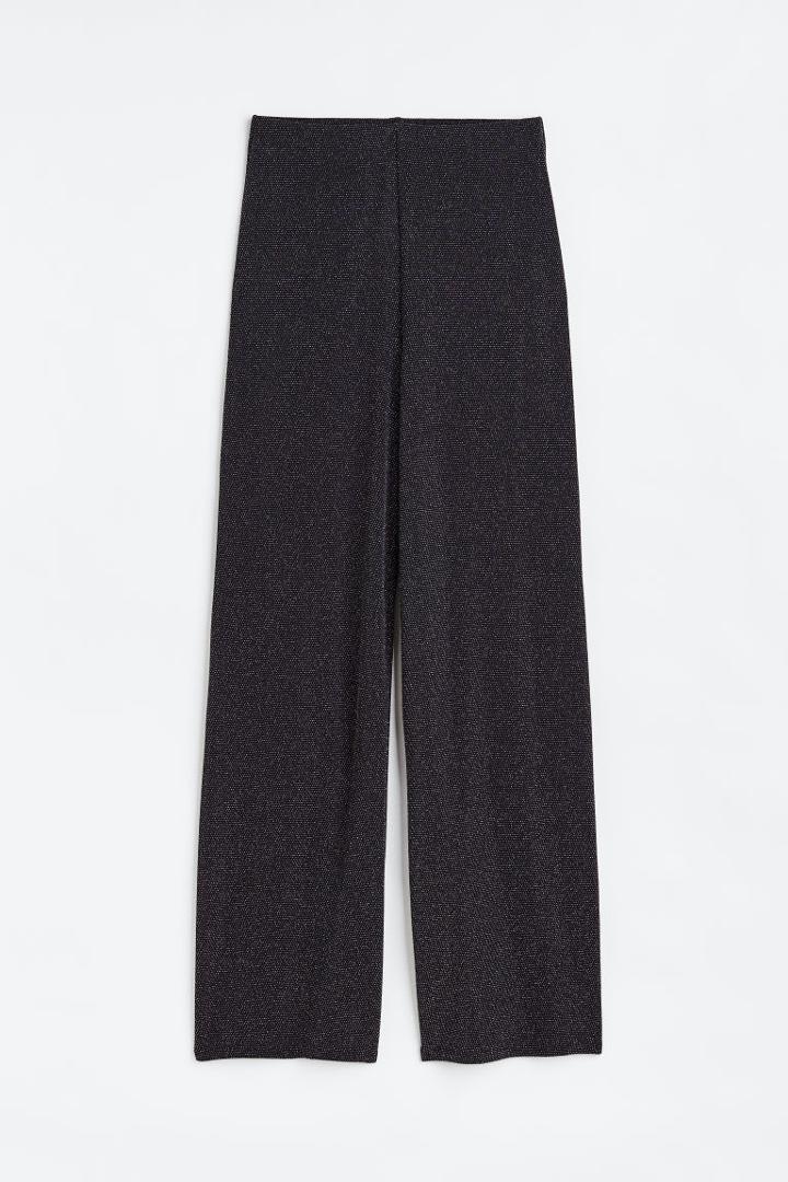 H & M - Wide-leg Jersey Pants - Black