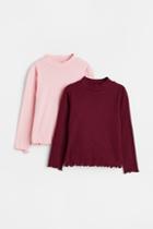 H & M - 2-pack Turtleneck Tops - Red