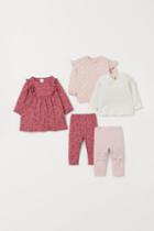 H & M - 5-piece Cotton Set - Pink