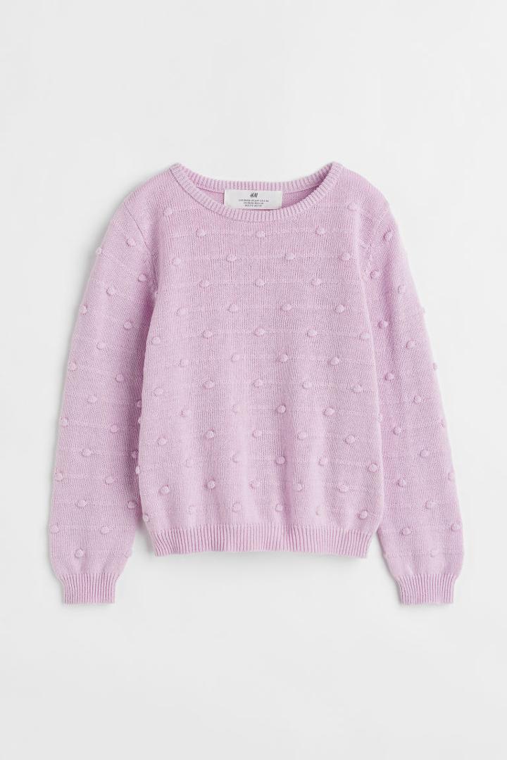 H & M - Textured-knit Sweater - Purple
