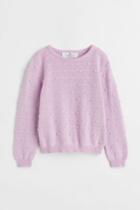 H & M - Textured-knit Sweater - Purple