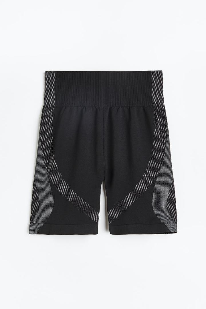 H & M - Drymove&trade; Seamless Sports Bike Shorts - Black