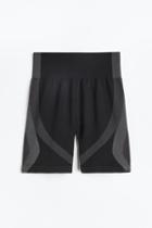 H & M - Drymove&trade; Seamless Sports Bike Shorts - Black