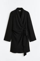 H & M - Wrap-front Jacket Dress - Black