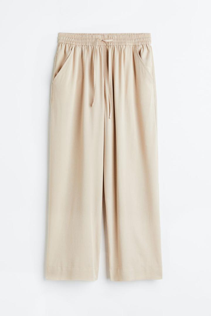 H & M - Lyocell-blend Pull-on Pants - Beige