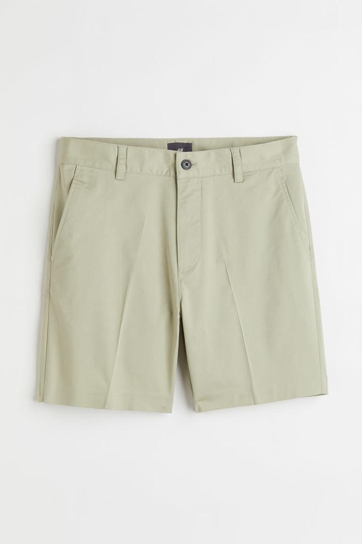 H & M - Regular Fit Chino Shorts - Green