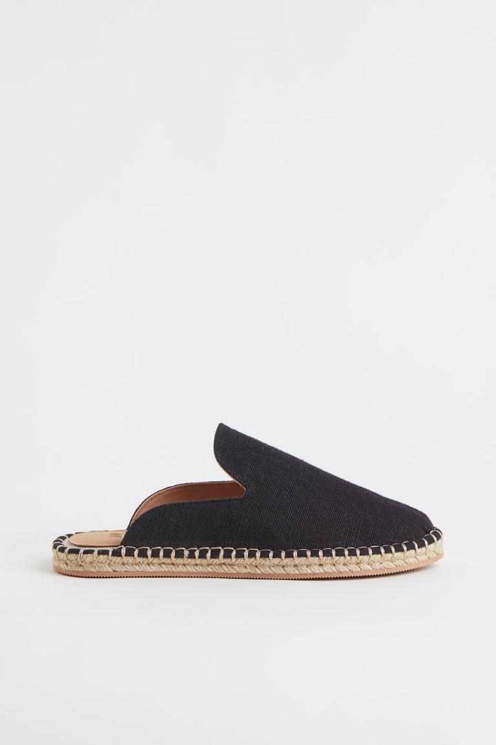 H & M - Open-heel Espadrilles - Black