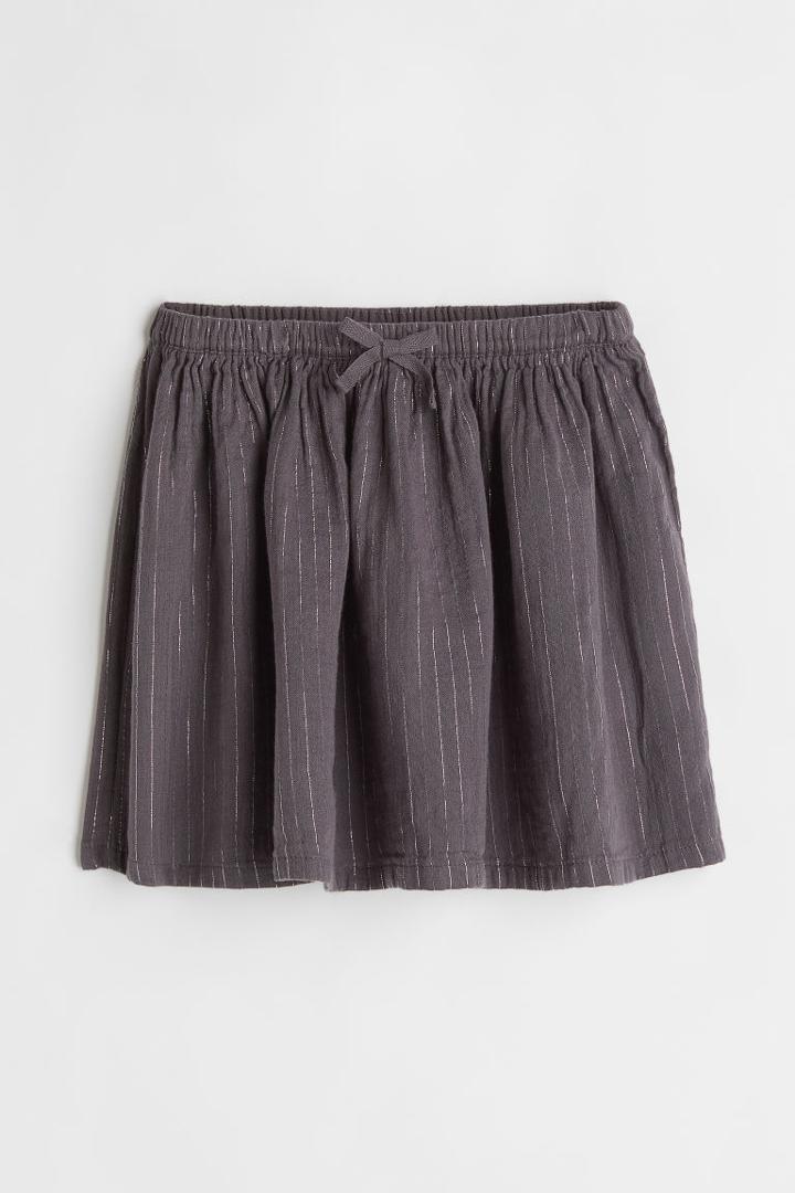 H & M - Double-weave Cotton Skirt - Gray