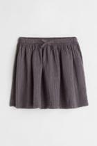 H & M - Double-weave Cotton Skirt - Gray