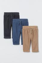 H & M - 3-pack Lined Corduroy Pants - Beige