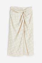 H & M - Knot-detail Skirt - Beige