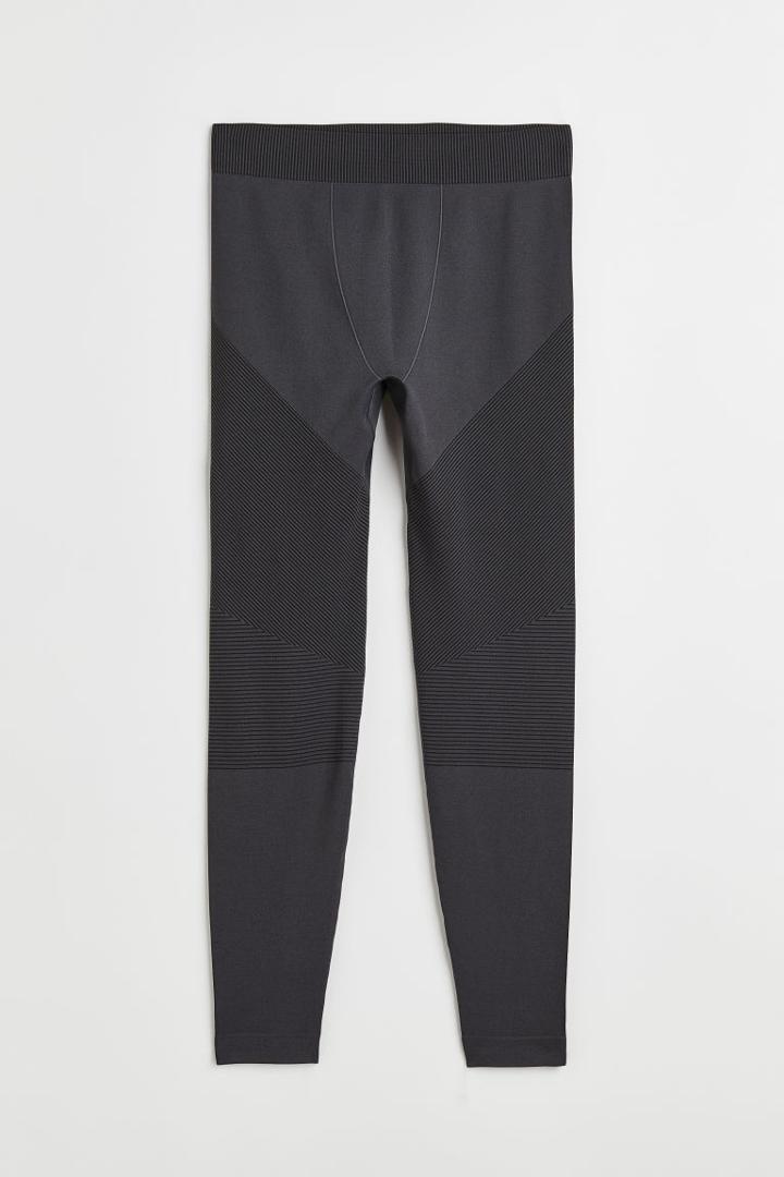 H & M - Seamless Base Layer Tights - Gray