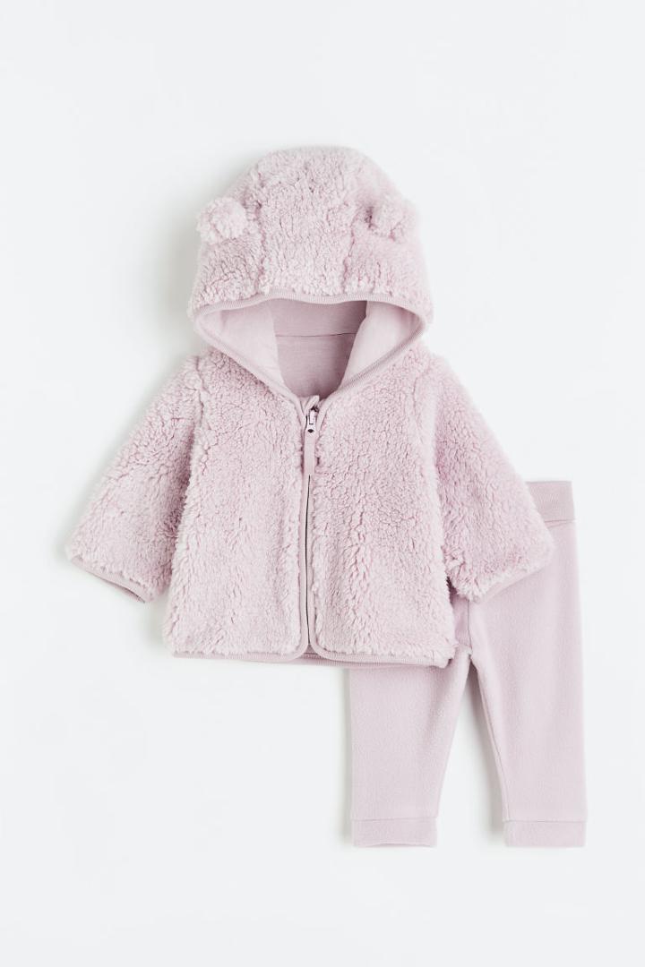 H & M - 2-piece Fleece Set - Purple