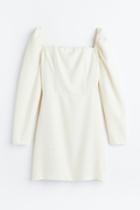 H & M - Square-necked Dress - White
