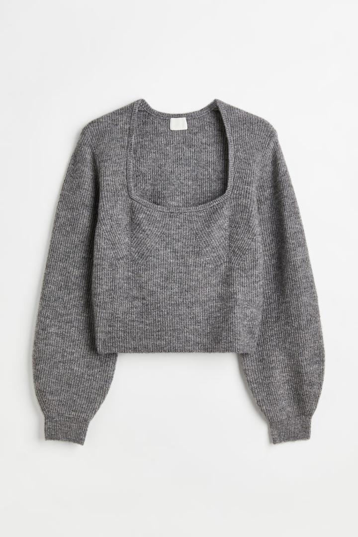 H & M - H & M+ Rib-knit Sweater - Gray