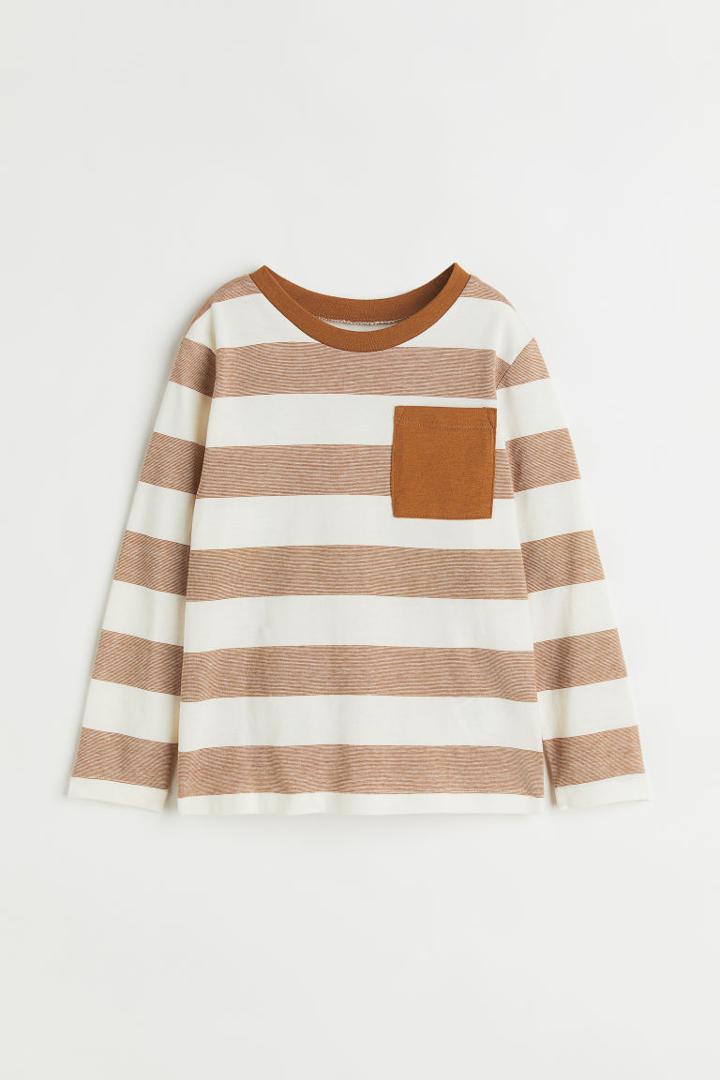 H & M - Pocket-detail Jersey Shirt - Yellow