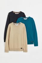 H & M - 3-pack Fine-knit Sweaters - Blue