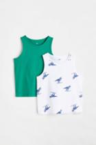 H & M - 2-pack Cotton Tank Tops - White