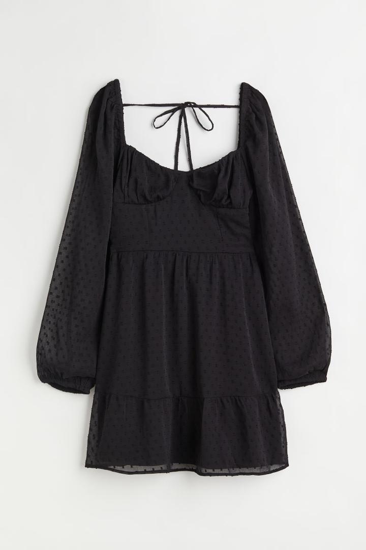 H & M - Plumeti Dress - Black