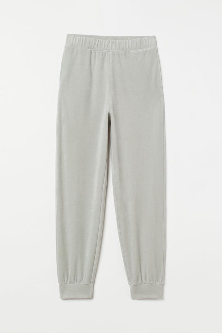H & M - Velour Joggers - Turquoise